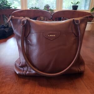 Lodis genuine leather Siera tote‎ brown